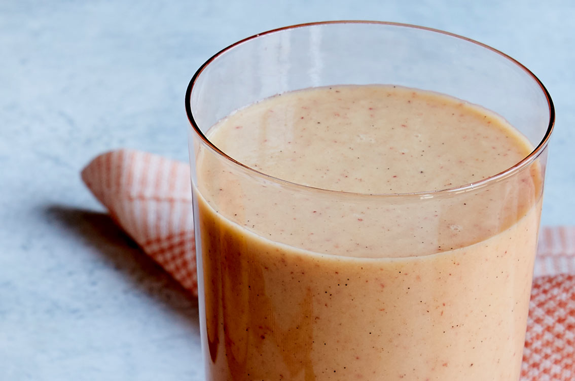 Vegan Peaches and Cream Protein Smoothie