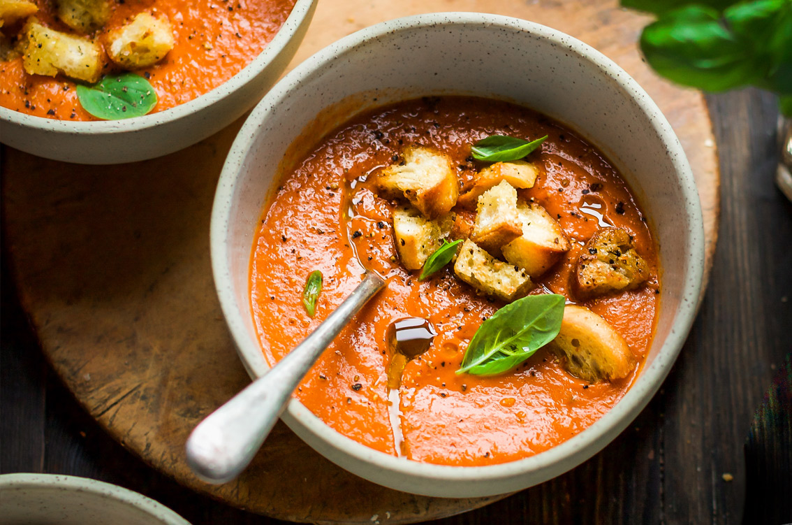 Creamy Tomato And Basil Soup Vegan Recipe