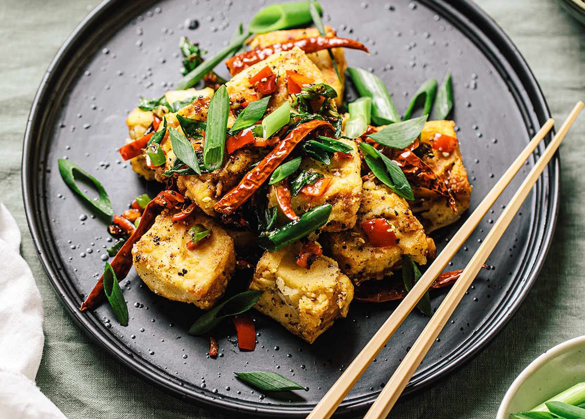 Salt and pepper tofu (Vegan) - Picture of Happy Belly Chinese