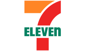 7-Eleven logo in red, green and orange on a white background.