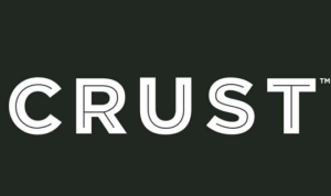 Crust logo in white on a black background.