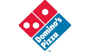 Domino's Pizza logo in red, blue and white. 