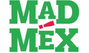 Mad Mex logo in green and red font on a white background.