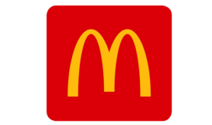 Yellow McDonald's logo in a rounded-edge square on a red background.