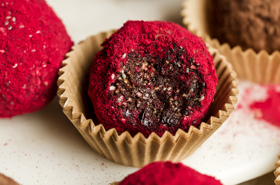 Red velvet bliss balls