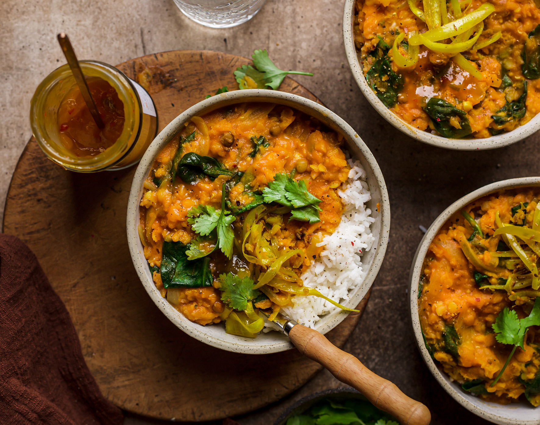 Spinach Curry with rice