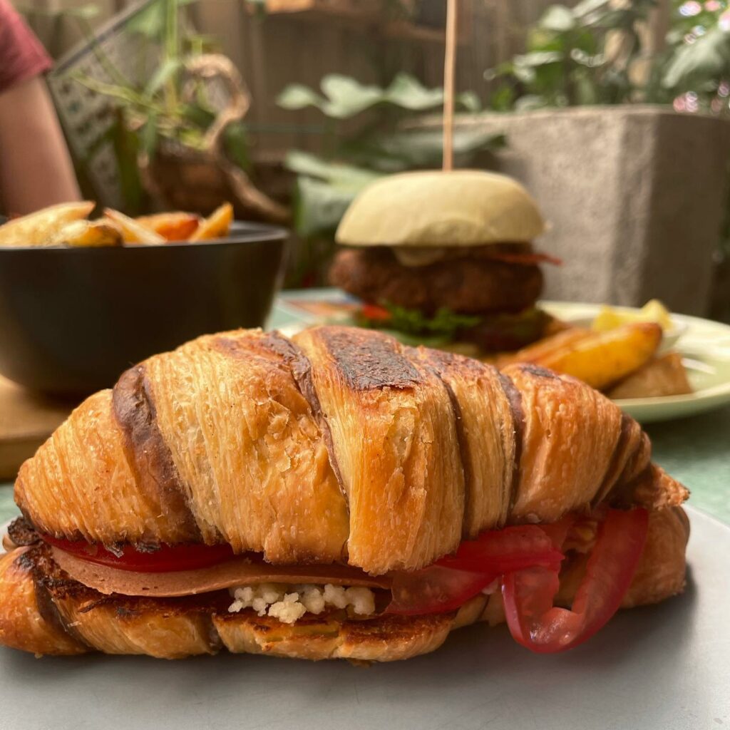 Vegan restaurants in Adelaide: Delicious vegan croissant from Joy of Flora